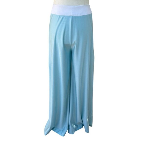 Tennis Star Vintage 70s Women's 3 Piece Crop Top Wide Leg Pants Beachwear Set - Picture 14 of 16